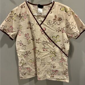 Baby Phat by Kimora Lee Simmons Floral Scrub Top Women’s Size Largw